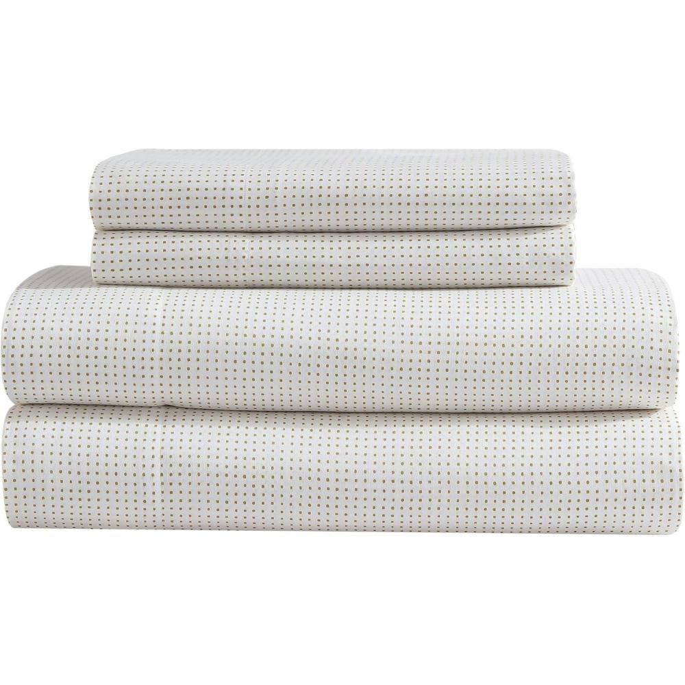 imageMARIMEKKO  Queen Sheets Organic Cotton Bedding Set Luxuriously Soft ampamp Smooth Home Decor GOTS Certified Pikku Rasymatto Beige QueenMuru Beige