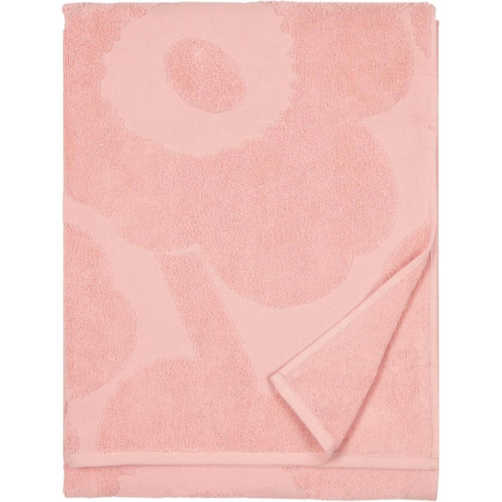 imageMARIMEKKO  Unikko Cotton Terry Bath Towel Red  Floral Patterned Bath Towels  59 in x 28 inUnikko Pink