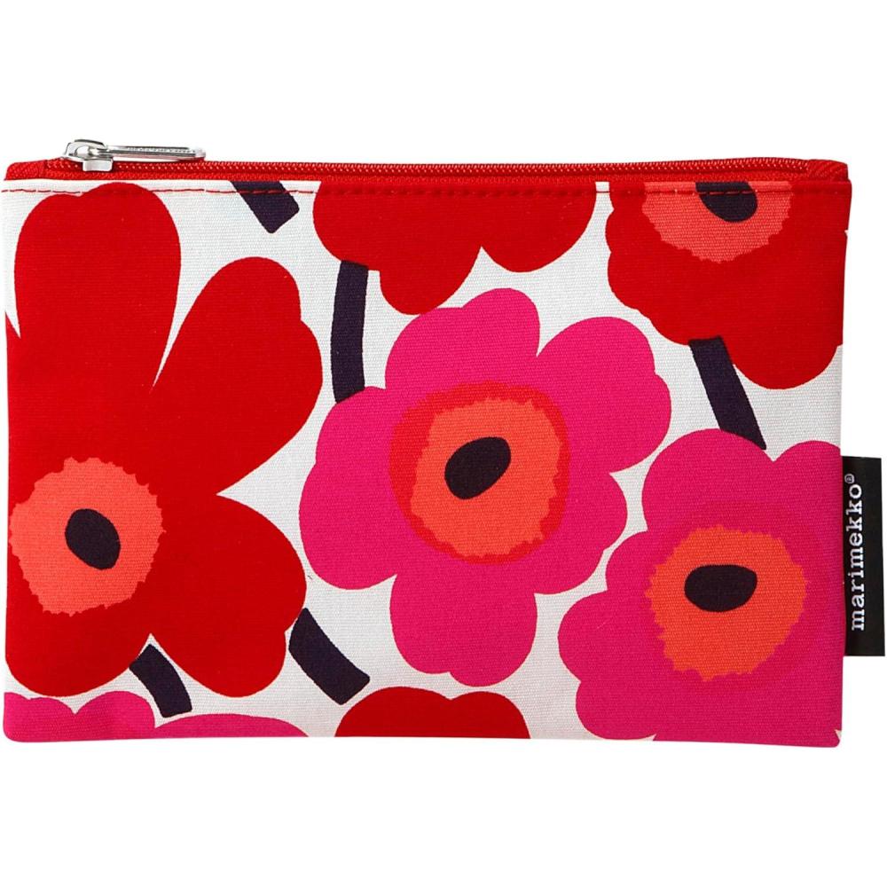 imageMARIMEKKO Kaika Mini Unikko Terry Cotton Cosmetic Pouch Black  Floral Cosmetic Pouch to Include in your Travel Essentials  8 in x 6 inRed