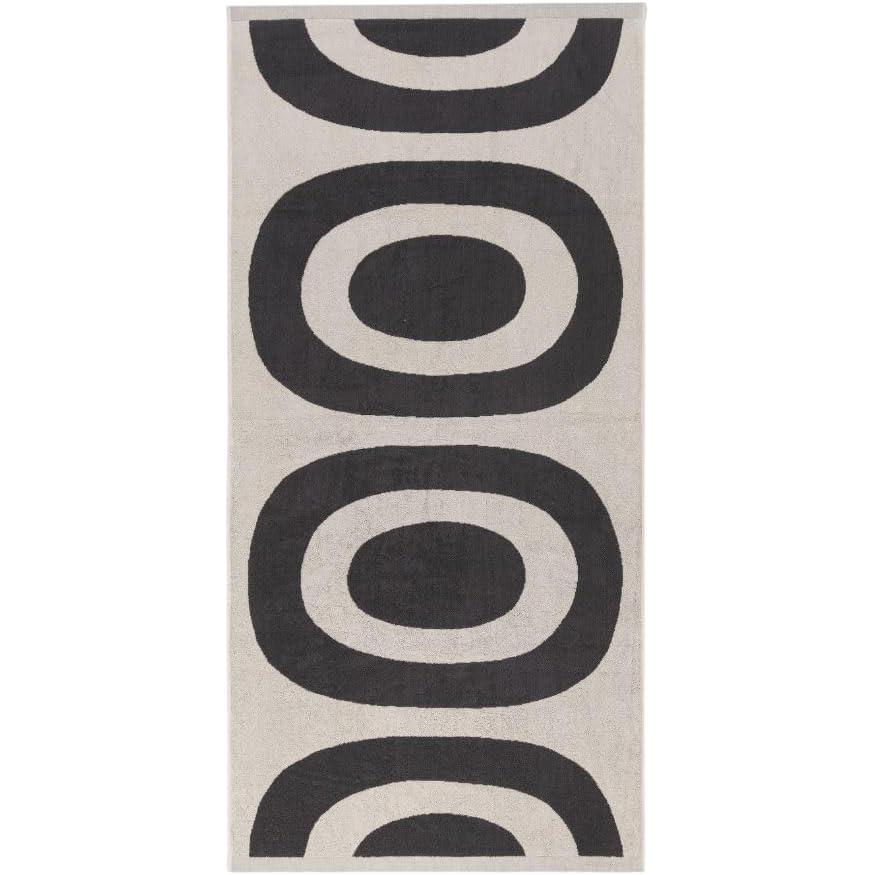 imageMARIMEKKO Melooni Terry Cotton Bath Towel Charcoal  Natural Forms Patterned Bath Towels  59 in x 28 inMelooni