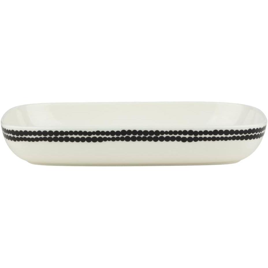 imageMARIMEKKO Oiva Siirtolapuutarha Black ampamp White Serving Platter  Refine Your Kitchen Dcor with Our Iconic White Stoneware  Stylish Serving Dishes for Entertaining 10 in x 7 in