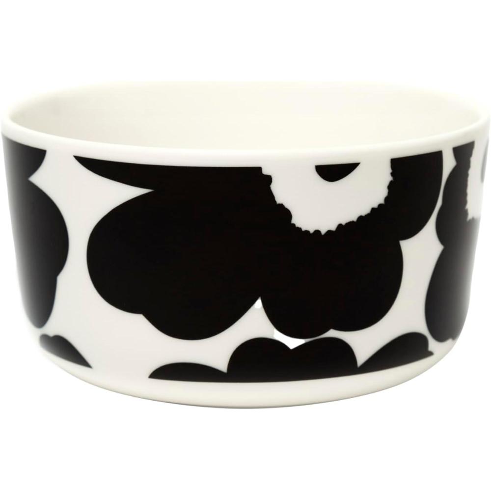 imageMARIMEKKO Oiva Unikko Medium Bowl  Refine Your Kitchen Dcor with Our Iconic Black ampamp White Stoneware  SoupSalad Serving Bowl  Dessert Bowls to Elevate Your Dining Experience 176 Oz