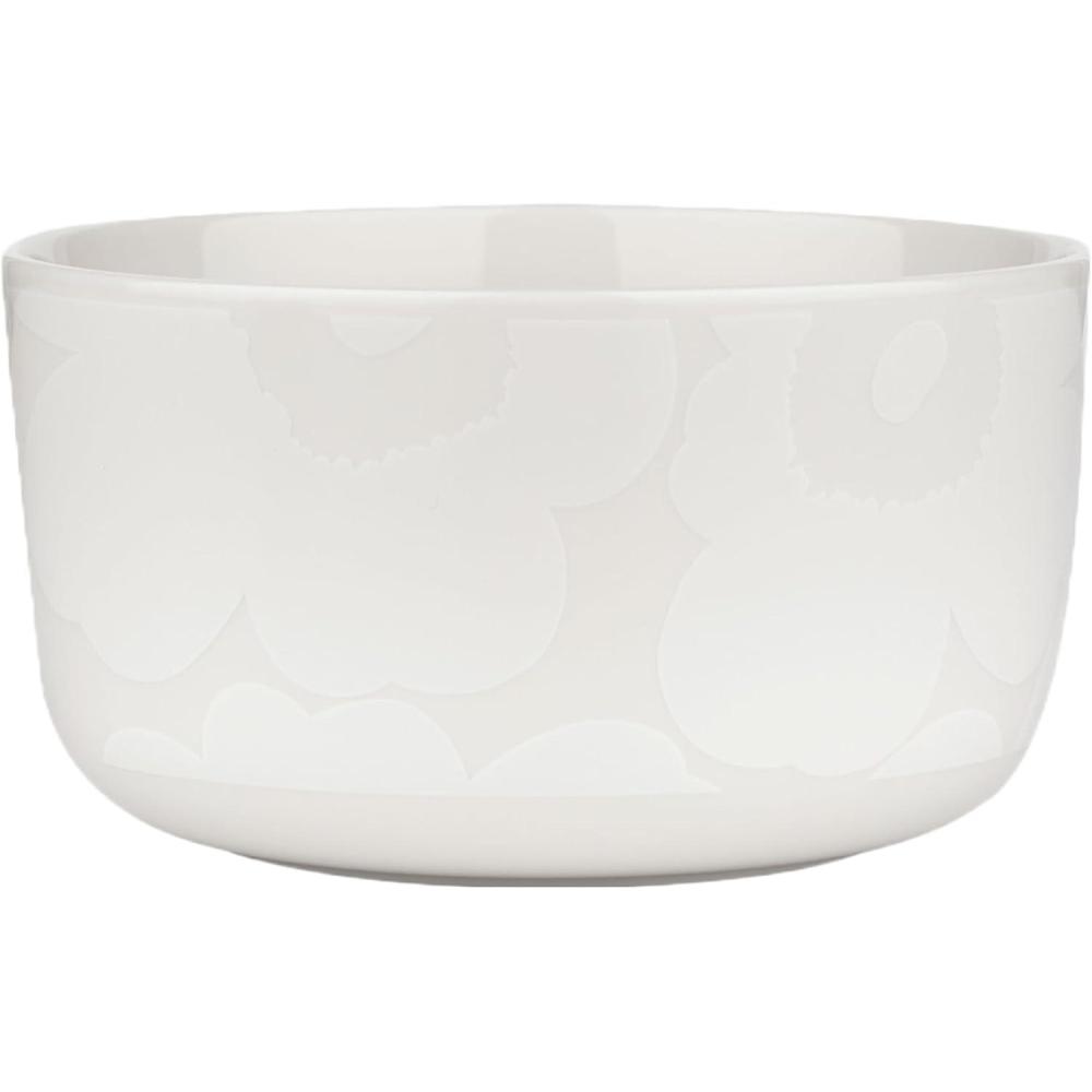 imageMARIMEKKO Oiva Unikko Medium Bowl  Refine Your Kitchen Dcor with Our Iconic White Stoneware  SoupSalad Serving Bowl  Dessert Bowls to Elevate Your Dining Experience 176 Oz