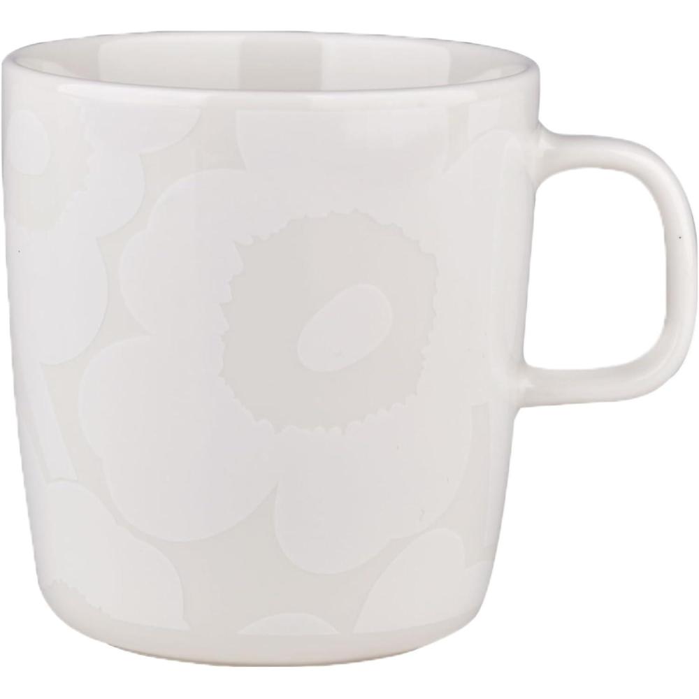 imageMARIMEKKO Oiva Unikko Mug  Refine Your Kitchen Dcor with Our Iconic Floral Stoneware  Stylish Porcelain Coffee Mugs to Elevate Your Drinking Experience 135ozUnikko White