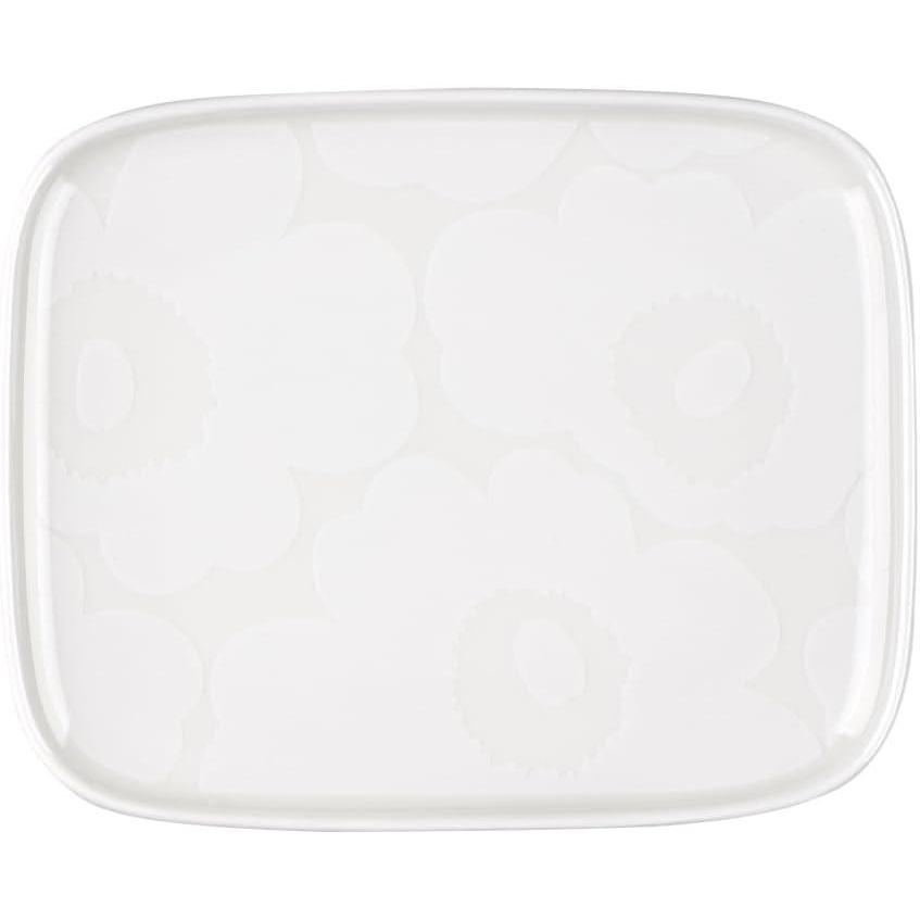 imageMARIMEKKO Oiva Unikko Rectangular Plate  Refine Your Kitchen Dcor with Our Iconic White Stoneware  Serving Plates to Elevate Your Dining Experience 5 in x 6 in