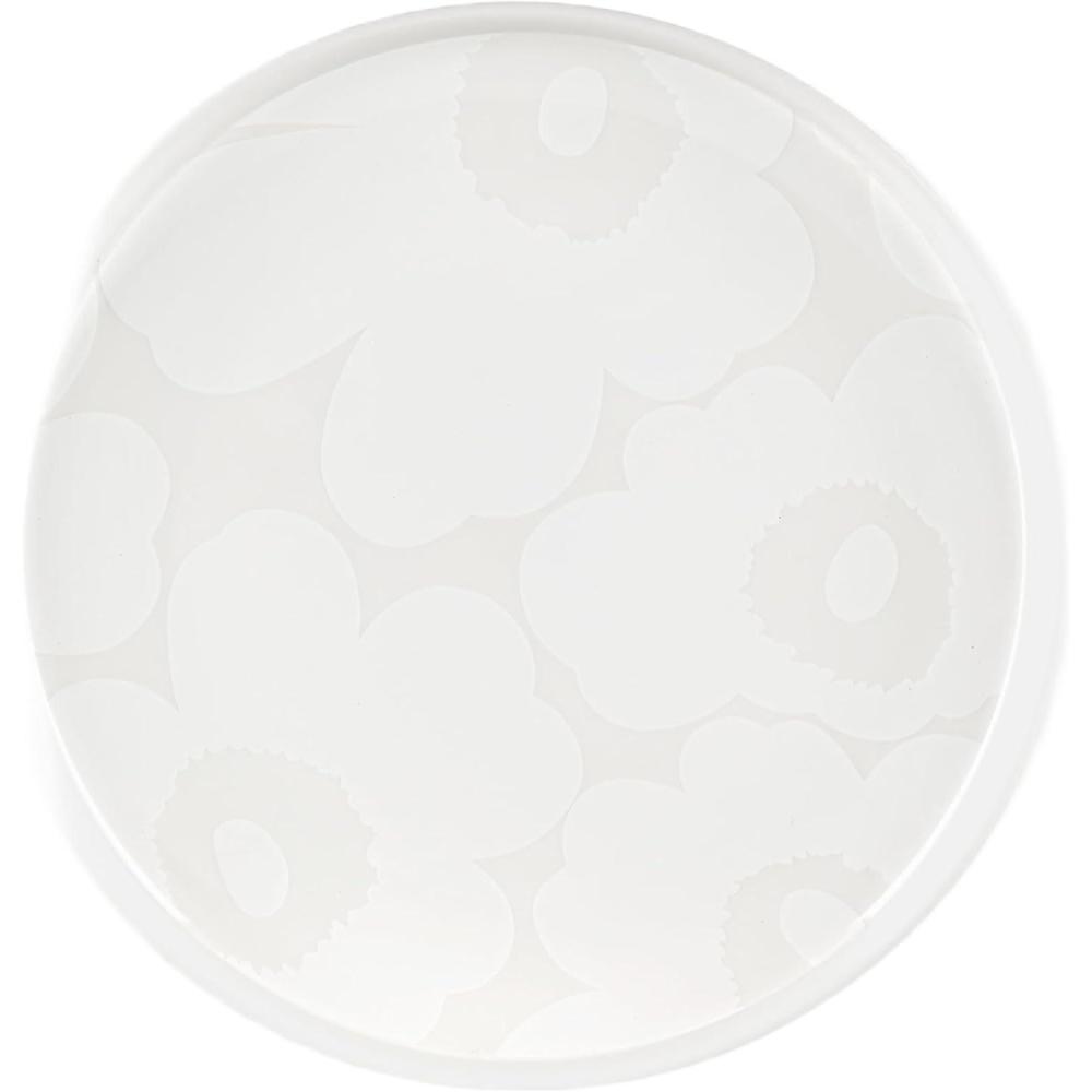 imageMARIMEKKO Oiva Unikko Stoneware Salad Plate  Refine Your Kitchen Dcor with Our Iconic White Stoneware  Stylish Porcelain Salad Plates 8