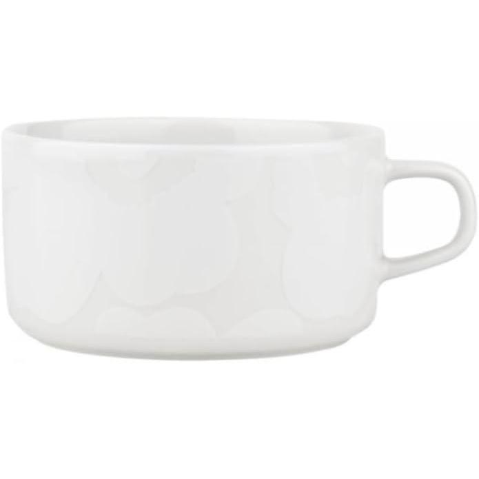 imageMARIMEKKO Oiva Unikko Tea Cup  Refine Your Kitchen Dcor with Our Iconic White Stoneware  Stylish Porcelain Tea Cups to Elevate Your Drinking Experience 85 oz