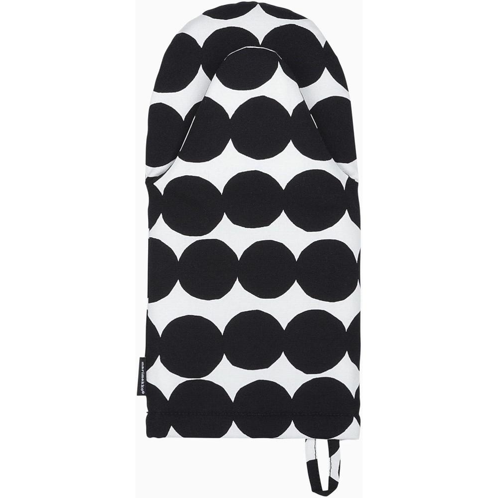imageMARIMEKKO Siirtolapuutarha Oven Mitt with Hanging Loop  Refine Your Kitchen Dcor with Our Cute Oven Mitts Made of Cotton  Kitchen Mitts for Oven 12quot L x 6quot WBlack Rsymatto