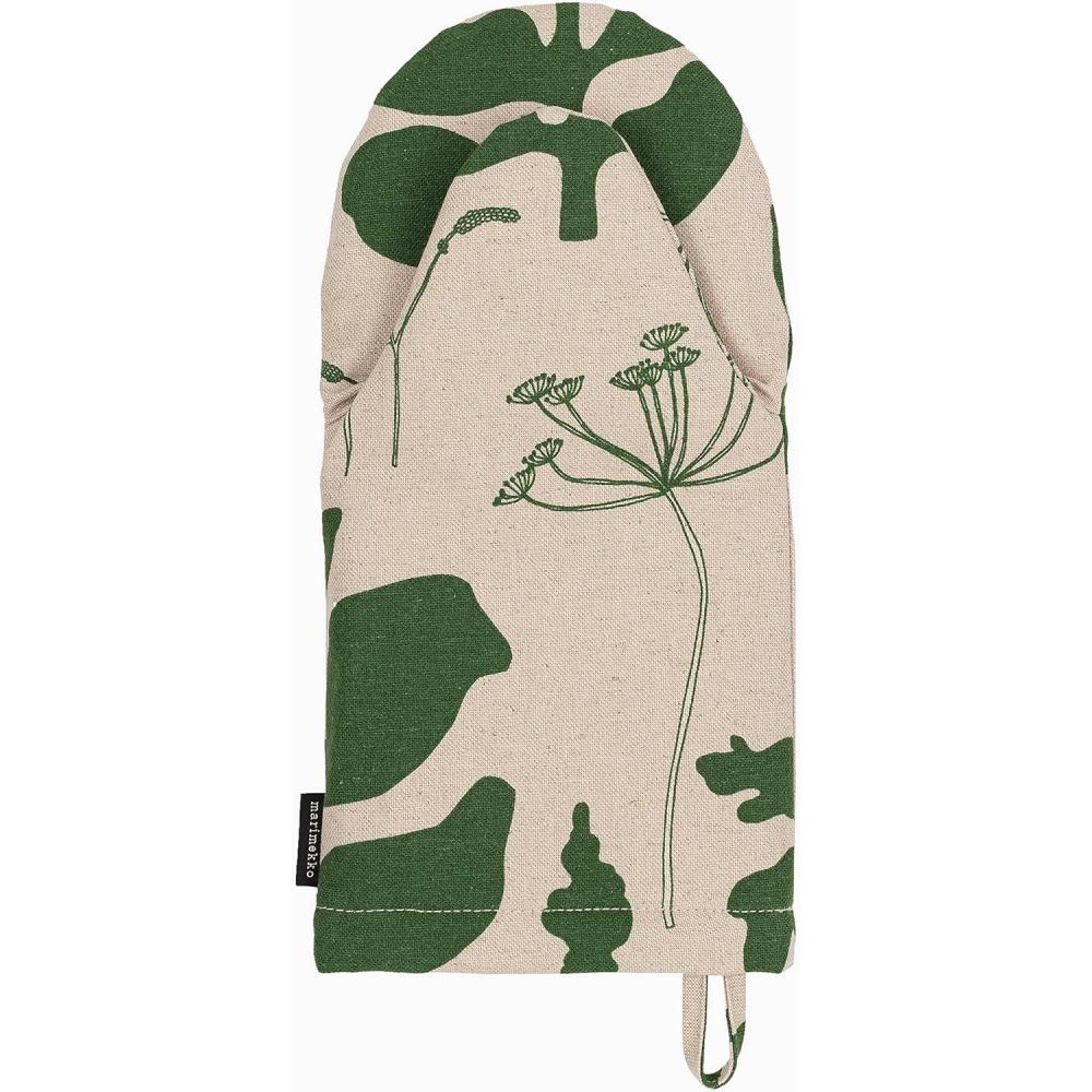 imageMARIMEKKO Siirtolapuutarha Oven Mitt with Hanging Loop  Refine Your Kitchen Dcor with Our Cute Oven Mitts Made of Cotton  Kitchen Mitts for Oven 12quot L x 6quot WGreen