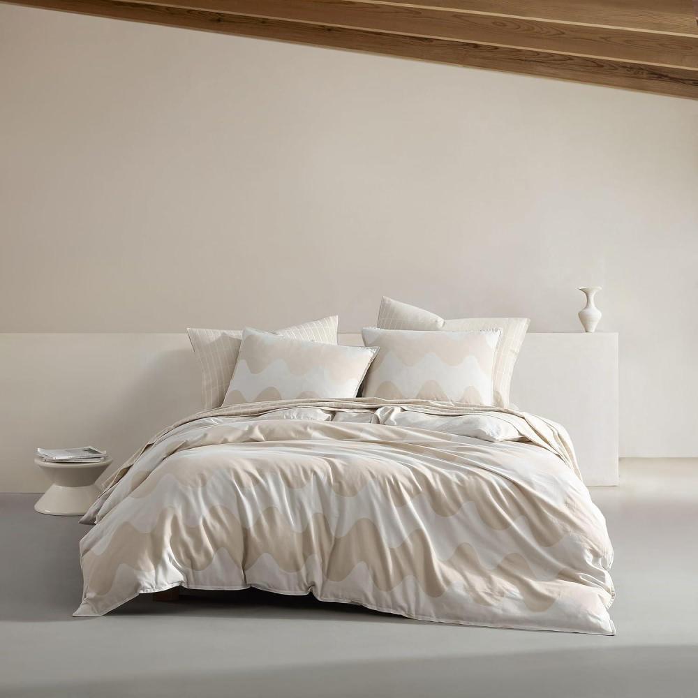 imageMARIMEKKO Tommy Bahama  Queen Duvet Cover Set Soft Bedding with Matching Shams Basketweave Textured Home Decor Wicker Solid White QueenBeige