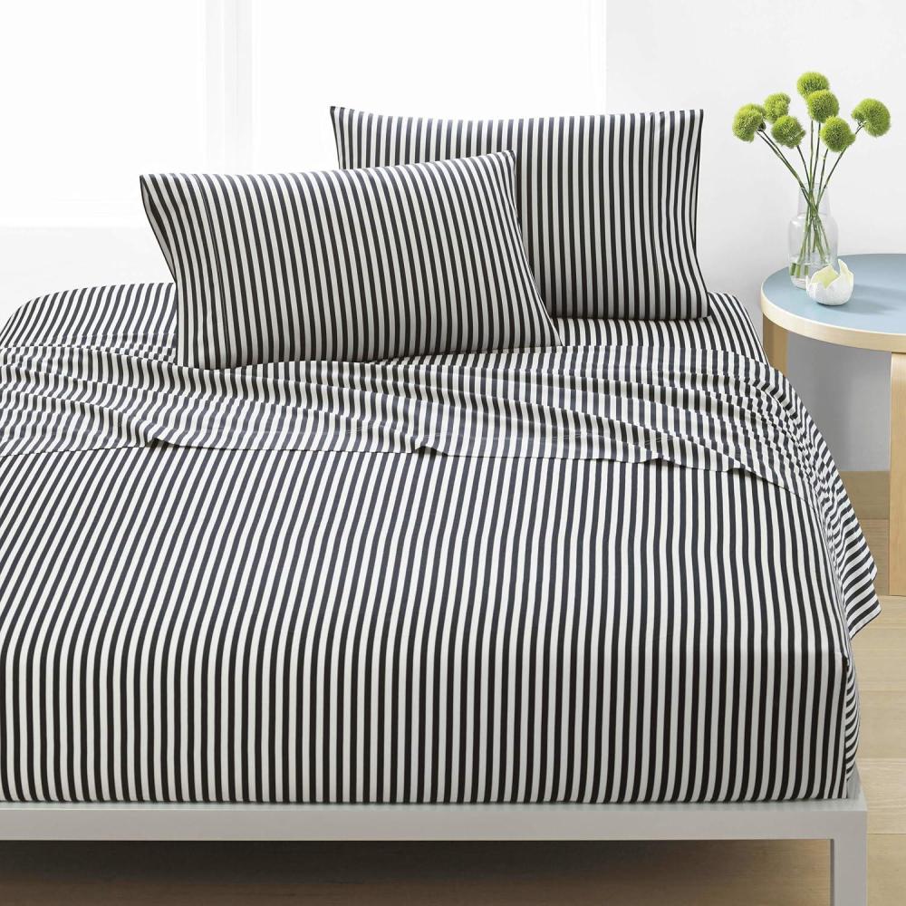 imageMarimekko  Queen Sheets Premium Cotton Bedding Set Luxuriously Soft ampamp Smooth Home Decor GOTS Certified Piccolo Charcoal QueenAjo Black