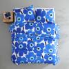 MARIMEKKO – King Comforter Set, Cotton Bedding with Matching Shams, Lightweight Home Decor for All Seasons (Unikko Red, King)(Unikko Blue)