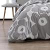 MARIMEKKO – King Comforter Set, Cotton Bedding with Matching Shams, Lightweight Home Decor for All Seasons (Unikko Red, King)(Unikko Grey)
