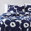 MARIMEKKO – King Comforter Set, Cotton Bedding with Matching Shams, Lightweight Home Decor for All Seasons (Unikko Red, King)(Unikko Indigo)