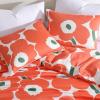 MARIMEKKO – King Comforter Set, Cotton Bedding with Matching Shams, Lightweight Home Decor for All Seasons (Unikko Red, King)(Unikko Orange)