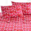 MARIMEKKO – Pillowcase Set, Cotton Percale Bedding, Smooth & Cool Home Decor (Pikkuinen Unikko Black, King) (OBS)(Mini Unikko Red)
