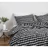 MARIMEKKO – Queen Duvet Cover Set, Cotton Bedding with Matching Shams & Button Closure, All Season Home Decor (Rasymatto Black, Queen)(King)