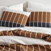 MARIMEKKO – Queen Duvet Cover Set, Organic Cotton Bedding with Matching Shams, Bold Floral Home Decor, GOTS Certified (Pieni Kukkatori Pink, Queen)(Tiiliskivi Raita Charcoal)