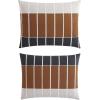 MARIMEKKO – Queen Duvet Cover Set, Organic Cotton Bedding with Matching Shams, Bold Floral Home Decor, GOTS Certified (Pieni Kukkatori Pink, Queen)(Tiiliskivi Raita Charcoal)