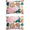 MARIMEKKO – Queen Duvet Cover Set, Organic Cotton Bedding with Matching Shams, Luxury Home Decor, GOTS Certified (Lokki Beige, Queen)(Pieni Kukkatori Pink)
