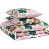 MARIMEKKO – Queen Duvet Cover Set, Organic Cotton Bedding with Matching Shams, Luxury Home Decor, GOTS Certified (Lokki Beige, Queen)(Pieni Kukkatori Pink)