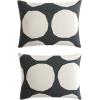 MARIMEKKO – Queen Duvet Cover Set, Organic Cotton Bedding with Matching Shams, Modern Home Decor, GOTS Certified (Tiiliskivi Raita Charcoal, Queen)(King)