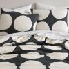 MARIMEKKO – Queen Duvet Cover Set, Organic Cotton Bedding with Matching Shams, Modern Home Decor, GOTS Certified (Tiiliskivi Raita Charcoal, Queen)(King)