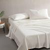 MARIMEKKO – Queen Sheets, Organic Cotton Bedding Set, Luxuriously Soft & Smooth Home Decor, GOTS Certified (Pikku Rasymatto Beige, Queen)(Muru Beige)