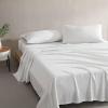 MARIMEKKO – Queen Sheets, Organic Cotton Bedding Set, Luxuriously Soft & Smooth Home Decor, GOTS Certified (Pikku Rasymatto Beige, Queen)(Muru Navy)