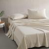 MARIMEKKO – Queen Sheets, Organic Cotton Bedding Set, Luxuriously Soft & Smooth Home Decor, GOTS Certified (Pikku Rasymatto Beige, Queen)(Pieni Tiiliskivi Beige)