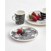 MARIMEKKO – Siirtolapuutarha Oiva Breakfast Set of Stoneware Coffee Mugs & Salad Plates (4-Pc)