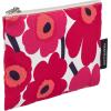MARIMEKKO Kaika Mini Unikko Terry Cotton Cosmetic Pouch (Black) – Floral Cosmetic Pouch to Include in your Travel Essentials – 8 in x 6 in(Red)