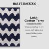 MARIMEKKO Lokki Terry Cotton Bath Towel (Dark Blue) – Waves Patterned Bath Towels – 59 in x 28 in