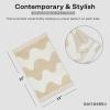 MARIMEKKO Lokki Terry Cotton Guest Towel (Beige) – Waves Patterned Guest Towels – 20 in x 12 in