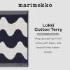 MARIMEKKO Lokki Terry Cotton Guest Towel (Dark Blue) – Waves Patterned Guest Towels – 20 in x 12 in