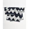 MARIMEKKO Lokki Terry Cotton Washcloth (Dark Blue) – Waves Patterned Washcloths – 12 in x 12 in
