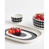 MARIMEKKO Melooni Serving Platter – Refine Your Kitchen Décor with Our Black & White Stoneware — Stylish Retro Serving Platter to Elevate Your Dining Experience (13 in x 9 in)