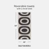 MARIMEKKO Melooni Terry Cotton Bath Towel (Charcoal) – Natural Forms Patterned Bath Towels – 59 in x 28 in(Melooni)