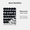 MARIMEKKO Melooni Terry Cotton Bath Towel (Charcoal) – Natural Forms Patterned Bath Towels – 59 in x 28 in(Räsymatto)