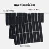 MARIMEKKO Melooni Terry Cotton Bath Towel (Charcoal) – Natural Forms Patterned Bath Towels – 59 in x 28 in(Tiiliskivi)