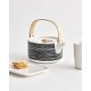 MARIMEKKO Oiva Räsymatto Stoneware Teapot — Refine Your Kitchen Décor with Our Iconic Black & White Stoneware — Stylish Ceramic Teapot with Tea Infuser Lid (26.63 oz)(Räsymatto)