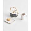 MARIMEKKO Oiva Räsymatto Stoneware Teapot — Refine Your Kitchen Décor with Our Iconic Black & White Stoneware — Stylish Ceramic Teapot with Tea Infuser Lid (26.63 oz)(Räsymatto)