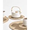 MARIMEKKO Oiva Räsymatto Stoneware Teapot — Refine Your Kitchen Décor with Our Iconic Black & White Stoneware — Stylish Ceramic Teapot with Tea Infuser Lid (26.63 oz)(Oiva)
