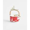 MARIMEKKO Oiva Räsymatto Stoneware Teapot — Refine Your Kitchen Décor with Our Iconic Black & White Stoneware — Stylish Ceramic Teapot with Tea Infuser Lid (26.63 oz)(Red)