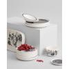 MARIMEKKO Oiva Siirtolapuutarha Deep Dinner Plate — Refine Your Kitchen Décor with Our Iconic White Stoneware — Stylish Pasta Bowls with Rim to Elevate Your Dining Experience (8”/8.8 oz)