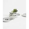 MARIMEKKO Oiva Siirtolapuutarha Dinner Plate — Refine Your Kitchen Décor with Our Iconic Black & White Stoneware — Stylish White Porcelain Dinner Plates to Elevate Your Dining Experience (10”)