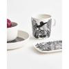 MARIMEKKO Oiva Siirtolapuutarha Large Mug — Refine Your Kitchen Décor with Our Iconic Black & White Stoneware — Stylish Porcelain Coffee Mugs to Elevate Your Drinking Experience (14oz)(Garden Print)