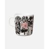 MARIMEKKO Oiva Siirtolapuutarha Large Mug — Refine Your Kitchen Décor with Our Iconic Black & White Stoneware — Stylish Porcelain Coffee Mugs to Elevate Your Drinking Experience (14oz)(Garden Print)