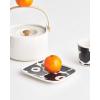 MARIMEKKO Oiva Unikko Rectangular Plate (Black) — Refine Your Kitchen Décor with Our Iconic Black & White Stoneware — Serving Plates to Elevate Your Dining Experience (5 in x 6 in)