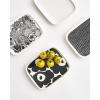 MARIMEKKO Oiva Unikko Rectangular Plate (Black) — Refine Your Kitchen Décor with Our Iconic Black & White Stoneware — Serving Plates to Elevate Your Dining Experience (5 in x 6 in)